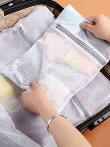 洗衣机洗衣袋、用于精致衣物的拉链洗衣袋、衣物保护袋、内衣袋、必备的旅行打包配件、洗衣房洗衣收纳袋、旅行理想之选、大学宿舍必备品 - 灰色(細網) - 查看 12