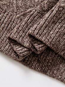 Manfinity Roghcode Men's Textured Crew Neck Long Sleeve Casual Sweater, Autumn/Winter - Maroon - View 2