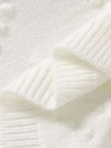 SHEIN Vintaside Kids Baby Girl Casual Raglan Sleeve Sweater And Knitted Pants Set, Autumn/Winter Fall - White - View 5