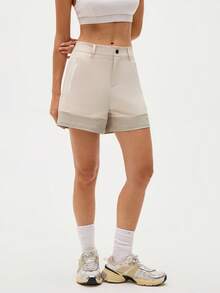 Easithlete 女士休闲撞色口袋户外短裤，夏季