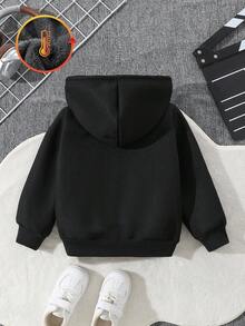 SHEIN 男童外套，保暖内衬，舒适时尚休闲款，适合户外玩耍 - 黑色 - 查看 2