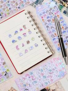 SHEIN 3D Cute Stickers - Cartoon Hot Dog Sushi Bubble Stickers, Kawaii Mini Fluffy 3D Reusable Puffy Sticker Scrapbooking Planner Diary Notebook Laptop Phone Case Decor (Solid Product) - Multicolor - View 2