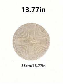 1/5 piezas Mantel individual trenzado de cáñamo, posavasos redondo hecho a mano, alfombrilla aislante del calor
