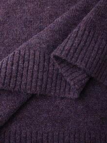 Manfinity CityGents 男士休闲简约圆领长袖毛衣，日常穿着，秋冬 - 紫色 - 查看 7