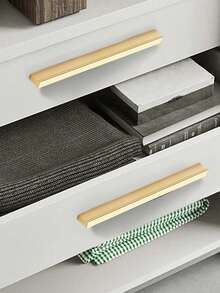 1 cái tay nắm tủ mạ vàng, hợp kim nhôm, tay nắm tủ bếp, tay kéo ngăn kéo, phụ kiện cửa phòng, đồ nội thất - Vàng - Xem 7