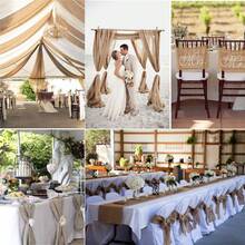 Natural Burlap Jute Ribbon Fabric Table Runners Roll 12-35cm 78.74Inch Runners For Rustic Farmhouse Home Decor,Bouquet Packaging - Multicolor - View 4