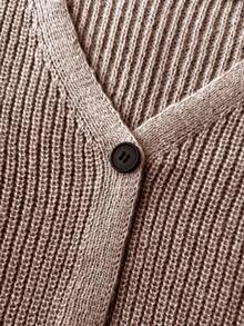 Sparklyn 女童V领针织开衫，灯笼袖短款时尚热销毛衣外套，女童针织开衫 - 卡其色 - 查看 6