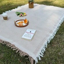1pc Ins Style Picnic Blanket, Beach Blanket, Soft Foldable Outdoor Mat, Spring Summer Great For Camping & Party On Grass,Camping Picnic Cloth, Bohemian Carpet,Suitable For Outdoor And Home Use,Outdoor Picnic, Windproof Cloak, Table Cloth, Outdoor Decoration, Girlfriend Gift - Multicolor - View 1