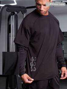 Maglietta casual da uomo con maniche a raglan e vestibilità ampia