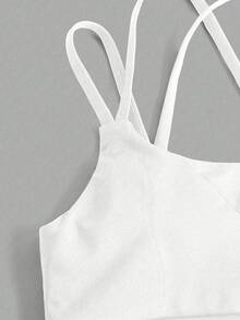 SHEIN Tween Girl Criss Cross Back Sports Bra