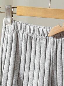 青少年女孩时尚休闲百搭修身罗纹吊带背心连体裤 - 灰色 - 查看 5