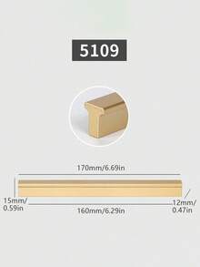 1 cái tay nắm tủ mạ vàng, hợp kim nhôm, tay nắm tủ bếp, tay kéo ngăn kéo, phụ kiện cửa phòng, đồ nội thất - Vàng - Xem 5