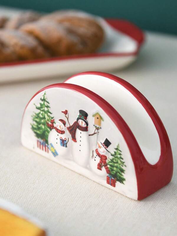 Joivida 1 Pc Paper Towel Holders, Cute Snowman Pattern,For Home Use, Hotels, Restaurants, Christmas Gifts, Christmas Decorations, Gatherings
