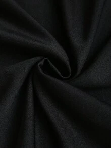 Sweetra Elegant Italian Style Bodycon Mermaid Hem Skirt, Asymmetrical Ruched Design With Metal Buckle Accent, Fashionable For Autumn, Women - Black - View 4