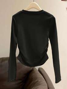 SHEIN Cute Cat Digital Print Stylish Minimalist Women Long Sleeve T-Shirt, Gift For Friends - White - View 2