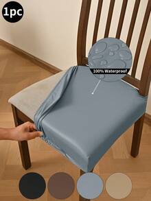 غطاء وسادة مرن مزدوج من البولي يوريثان بلون رمادي فاتح مع حزام لسان، تصميم بسيط وعصري، مقاوم للماء والغبار، مناسب لكراسي غرفة المعيشة والطعام والمطبخ والمكتب، وسادة مقعد ديكور المكتب والغرفة - متعدد الألوان - مشاهدة 1