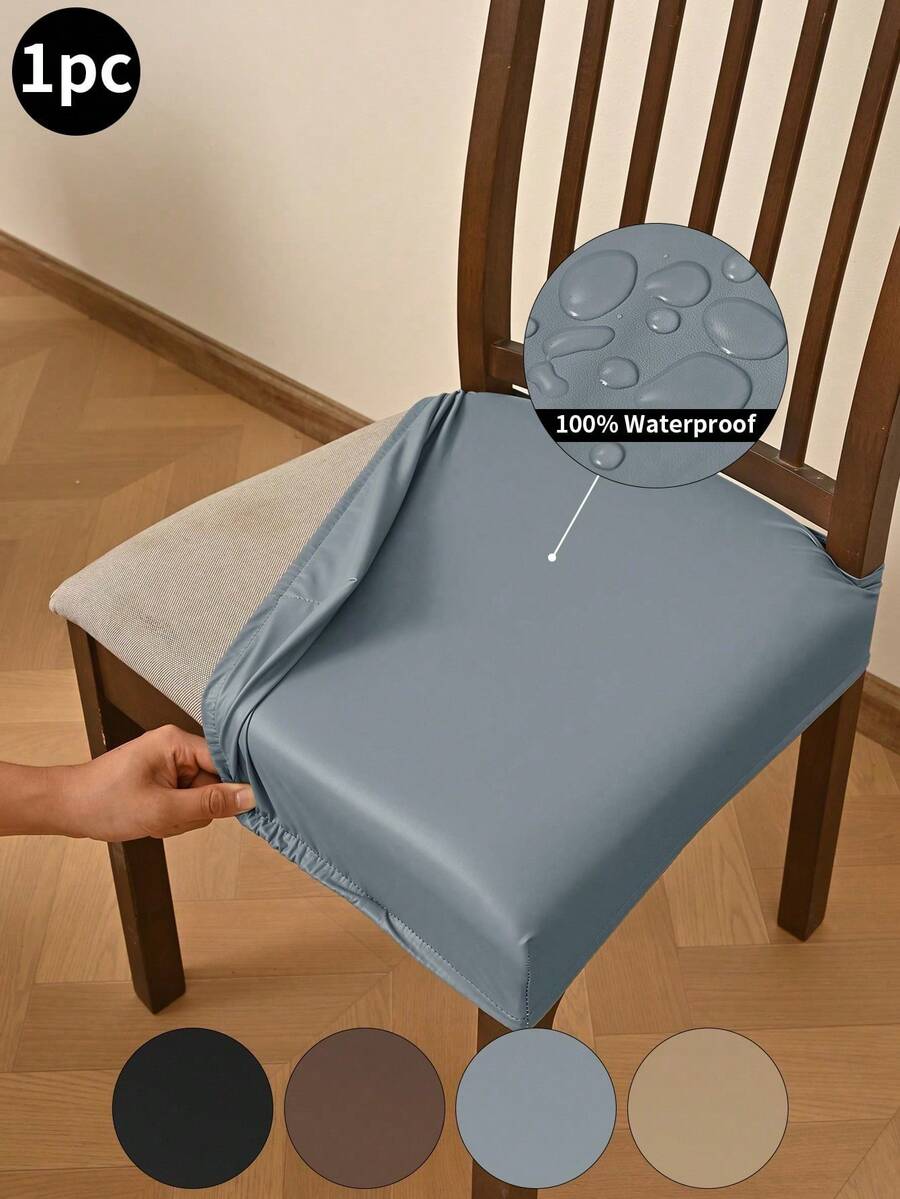 غطاء وسادة مرن مزدوج من البولي يوريثان بلون رمادي فاتح مع حزام لسان، تصميم بسيط وعصري، مقاوم للماء والغبار، مناسب لكراسي غرفة المعيشة والطعام والمطبخ والمكتب، وسادة مقعد ديكور المكتب والغرفة - متعدد الألوان - مشاهدة 1