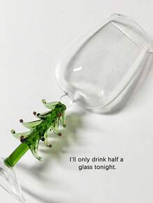 1个圣诞树造型高脚杯，红酒杯，葡萄酒杯，玻璃器皿，适用于家庭、餐厅、家居装饰、餐具、圣诞礼物