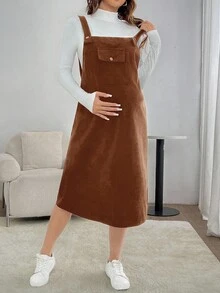 SHEIN 孕妇纯色简约休闲吊带连衣裙