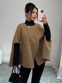 Elenzga Women's Elegant French Design Cloak Overcoat