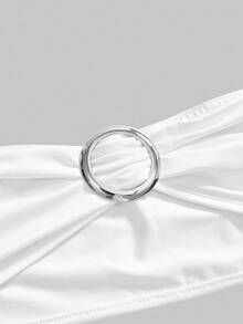 ROMWE Hippie 女士 Y2K 复古深V领露背街头风吊带上衣（含吊带内衬） - 白色 - 查看 3