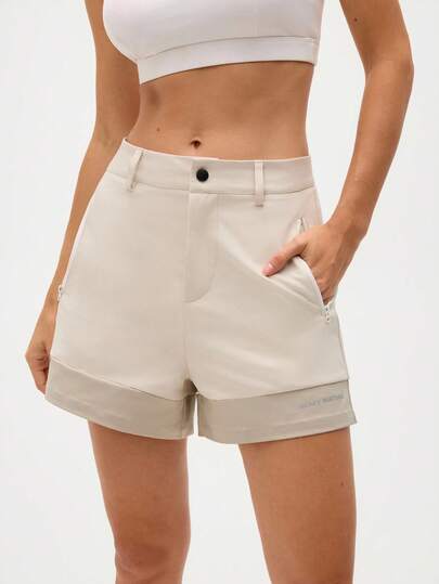 Easithlete 女士休闲撞色口袋户外短裤，夏季