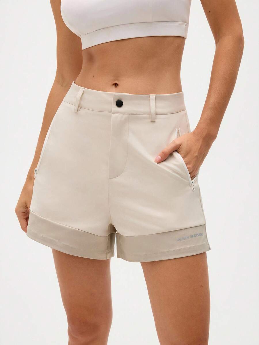 Easithlete 女士休闲撞色口袋户外短裤，夏季