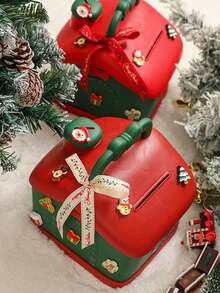 Christmas Eve Gift Storage Box Piggy Bank & Peace Apple (Apple) Packaging Gift Box - Multicolor - View 5