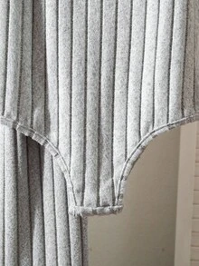 青少年女孩时尚休闲百搭修身罗纹吊带背心连体裤 - 灰色 - 查看 4