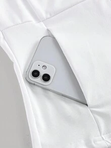 SHEIN Girlism Kurtka sportowa dla nastolatek, biała, casualowa, lekka, zapinana na zamek, dopasowana do biegania, siłowni, jogi, odpowiednia na wiosnę, lato i powrót do szkoły jesienią/zimą