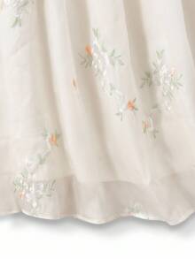 Franclia Plus Size French Embroidered Loose Skirt, Spring & Autumn - Apricot - View 4