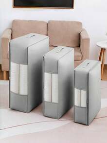 1/3 chiếc Túi đựng chăn bông trơn, Túi đựng chăn bông - Túi đựng đồ gấp gọn cho chăn bông cỡ King/Queen, gối, chăn, bộ đồ giường/chăn bông, chăn, chăn lông vũ, tiết kiệm không gian chống mối mọt; Túi đựng đồ lớn có thể gấp gọn, đồ trang trí Trang trí mùa thu Trang trí lễ hội Trang trí phòng Trang trí nhà Trang trí phòng ngủ, Màu xám - Màu xám cao cấp - Xem 2