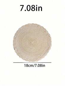 1/5 piezas Mantel individual trenzado de cáñamo, posavasos redondo hecho a mano, alfombrilla aislante del calor