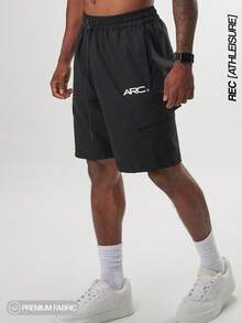 ARC 运动服高性能短裤跑步篮球速干健身健身房锻炼训练短裤 - 黑色 - 查看 1