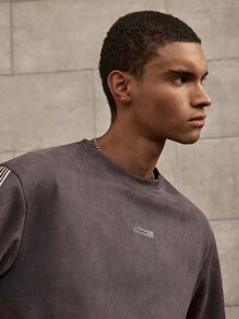 SWAVVY Men Casual T-Shirt And Pants Set With Ribbon Patchwork, Summer, Fall Clothes