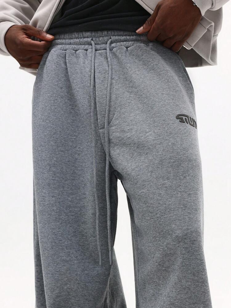 Loose Fit Fleece Sweatpants With Elastic Cuffs