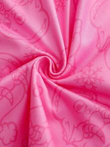2pcs/Set Girls' Snug Fit Pants And Long Sleeve Pajama Set Snug Fit Pink Girl Clothes - Pink - View 7
