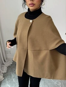 Elenzga Women's Elegant French Design Cloak Overcoat