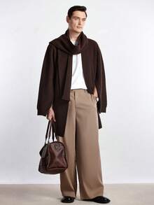 Manfinity CityGents Men's Solid Color Casual Cardigan, For Fall Winter