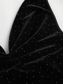 Sweetra Elegant Ruched Waist Mermaid Hem Sequin Halter Dress, Sophisticated Party Gown, Autumn/Winter