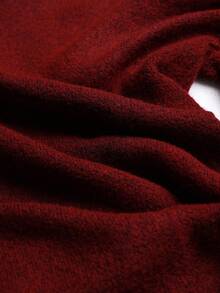 Vesra 2 piezas Conjunto de vestido de suéter y cinturón de unicolor para mujer, otoño - Burdeos - Ver 8