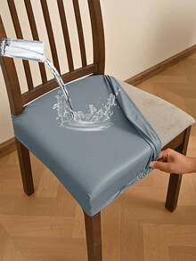 غطاء وسادة مرن مزدوج من البولي يوريثان بلون رمادي فاتح مع حزام لسان، تصميم بسيط وعصري، مقاوم للماء والغبار، مناسب لكراسي غرفة المعيشة والطعام والمطبخ والمكتب، وسادة مقعد ديكور المكتب والغرفة - متعدد الألوان - مشاهدة 5