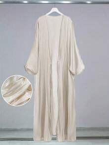 Al Najma 春夏休闲纯色蝙蝠袖超端庄阿拉伯长袍，时尚和服风格罩衫