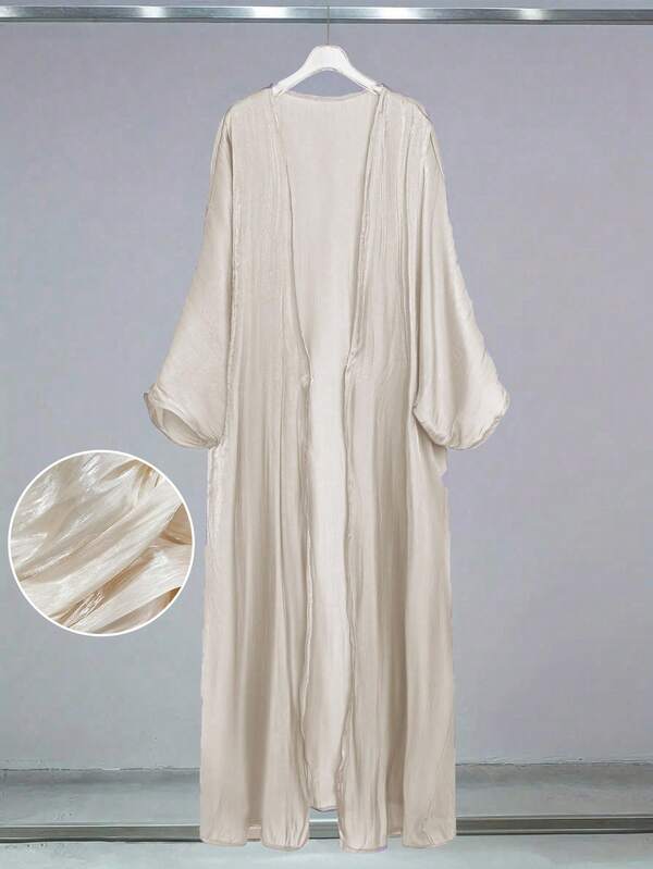 Al Najma Abito lungo arabo in stile batwing, colore unico, maniche extra modeste, per primavera/estate, copricostume alla moda in stile kimono