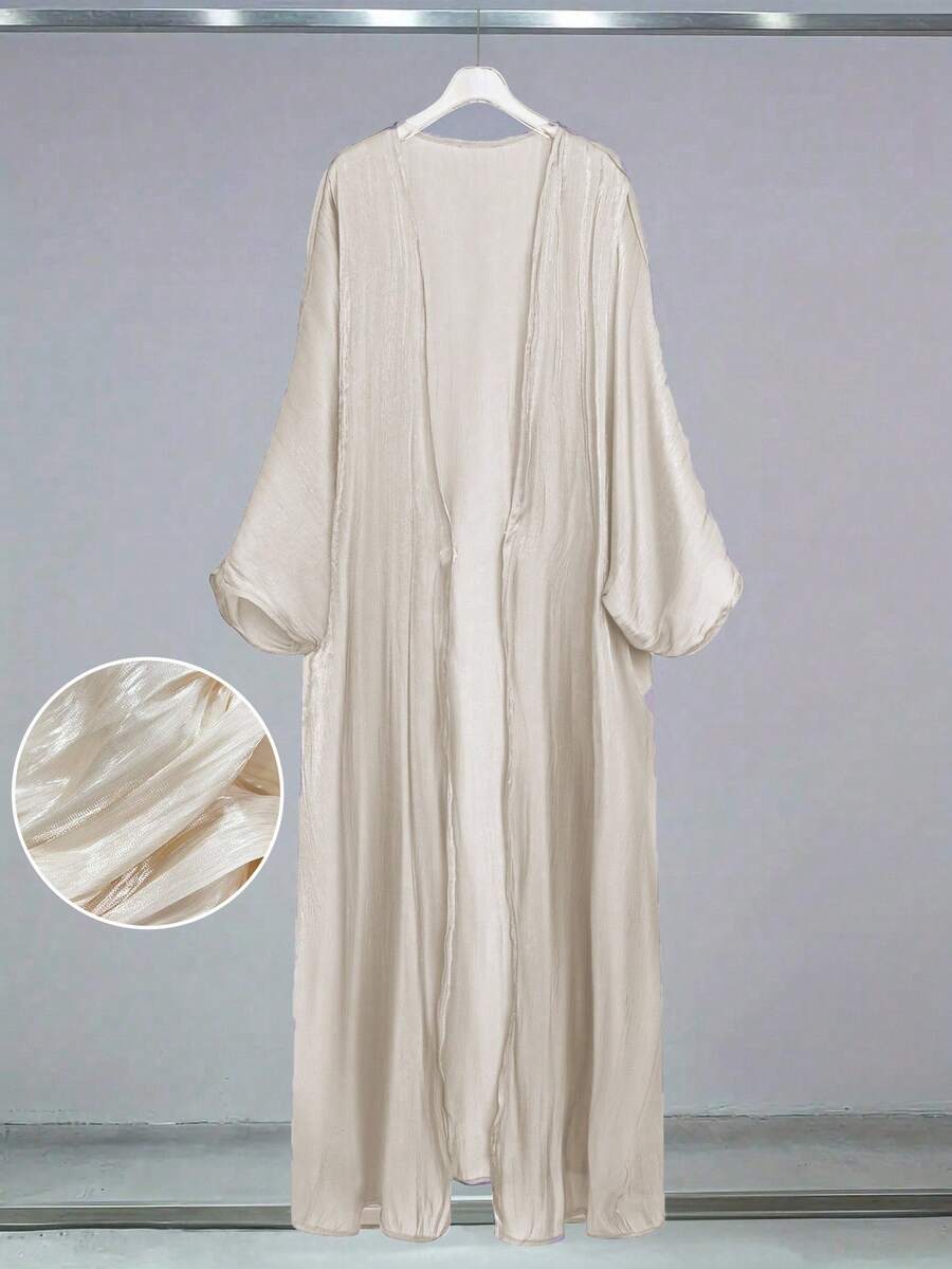 Al Najma 春夏休闲纯色蝙蝠袖超端庄阿拉伯长袍，时尚和服风格罩衫