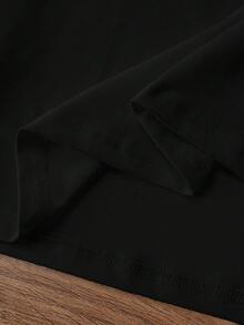 女式休闲时尚简约百搭宽松圆领圣诞图案运动衫，秋冬 - 黑色 - 查看 5