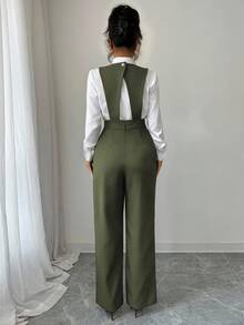 Elenzga Women's New Casual Wide Leg Jumpsuit, Black