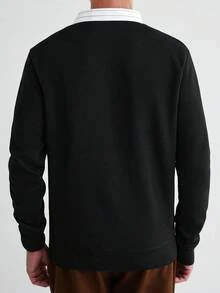 Manfinity CityGents Men's Patchwork Thermal Lined Sweater, Autumn/Winter, Old Money