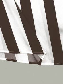 SHEIN Franclia 女式条纹A字裙，女式时尚百搭裙 - 棕色 - 查看 5