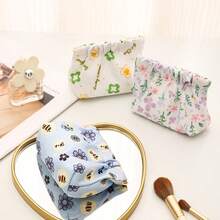 1pc New Snap Closure Storage Pouch For Sanitary Napkin, Lipstick, Keys, Cosmetics, Cables, Portable Compact Organizer Bag,Boho Vibes - New Storage Coin Purse - View 3
